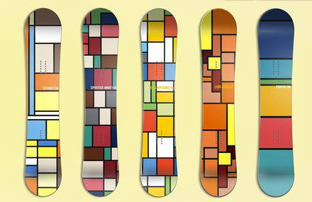 Mondrian Boards Illustrations Inspired by Pop Culture