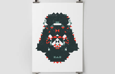 Polygonal Portraits of Iconic Star Wars Characters
