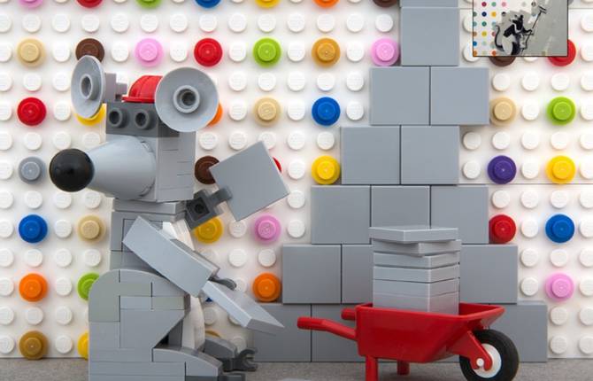 Iconic Banksy Street Art Reproduced in Lego