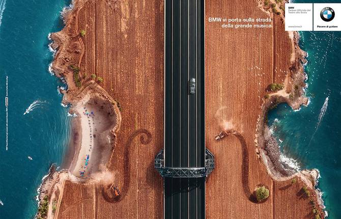 Aerial View of Roads looking like Musical Instruments for BMW