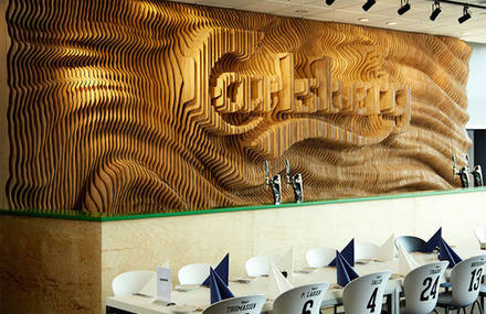 Laser-Cut Wooden Wall Sculpture for Carlsberg