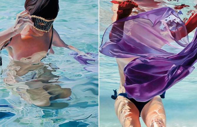 Bathing Women Oil Paintings