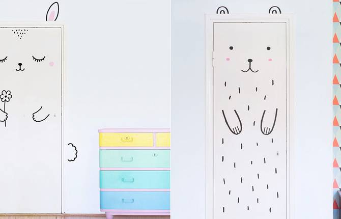 Playful Stickers for Doors
