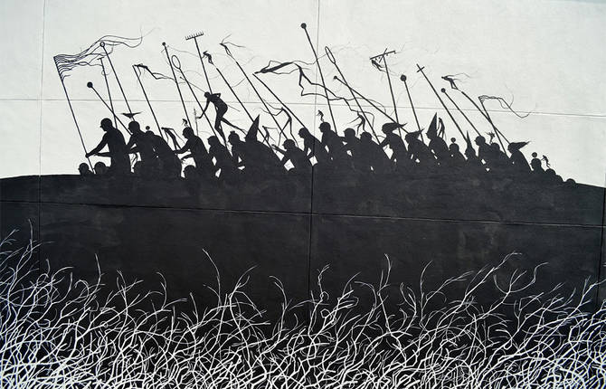 Street Art Made from Black Silhouettes