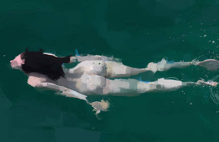Swimmer Paintings Series