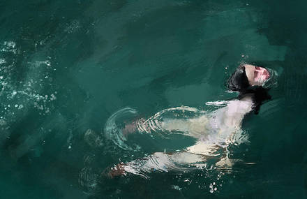 Swimmer Paintings Series