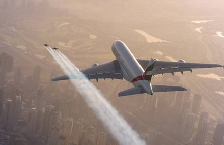 Flying Alongside an Airbus A380 with Jetpacks