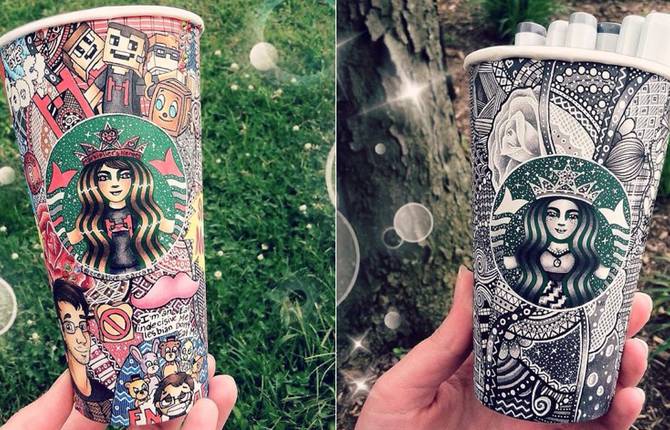 Starbucks Cups turned into Graphical Art