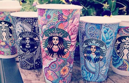 Starbucks Cups turned into Graphical Art