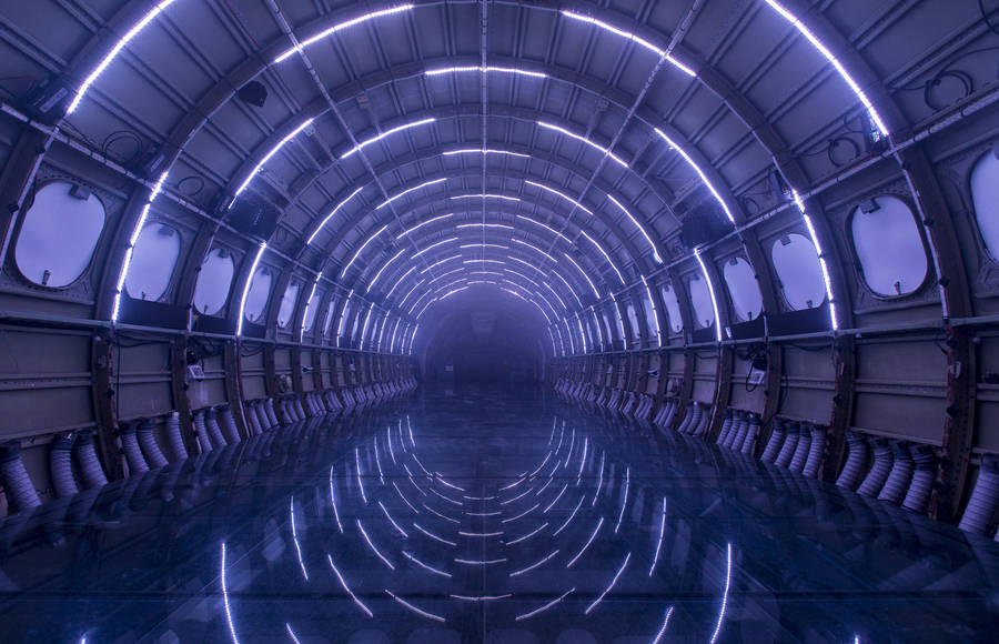 Breathtaking Light Installation in a Plane on the Ground