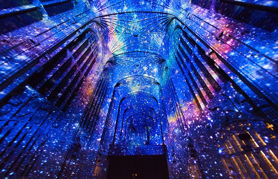 Impressive Images Projections Into a Chapel