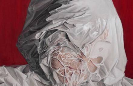 People Covered with Plastic Paintings