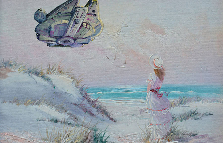 Pop Culture Icons added in Thrift Store Paintings
