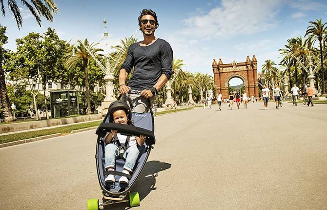 Smart Longboard Stroller Carrying Your Baby