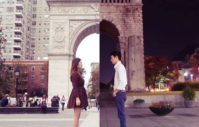 Couple Illustrates Their Long Distance Relationship Through Diptychs