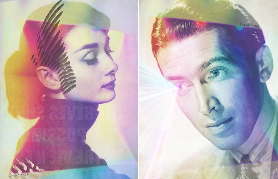 Portraits of Celebrities Revisited with Psychedelic Colors