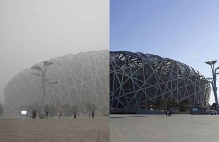 Beijing Before and After Pollution Alert