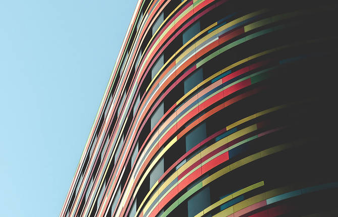 Minimalist Photographs of a Colorful Building in Hamburg