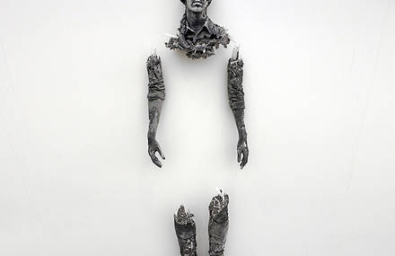 Eroded Ashes & Selenite Sculpture by Daniel Arsham