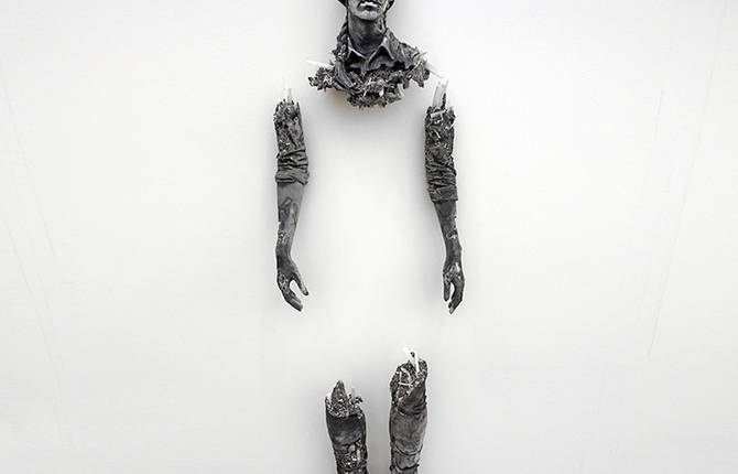Eroded Ashes & Selenite Sculpture by Daniel Arsham