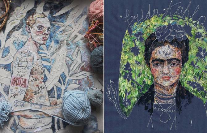 Hand Embroidered Portraits