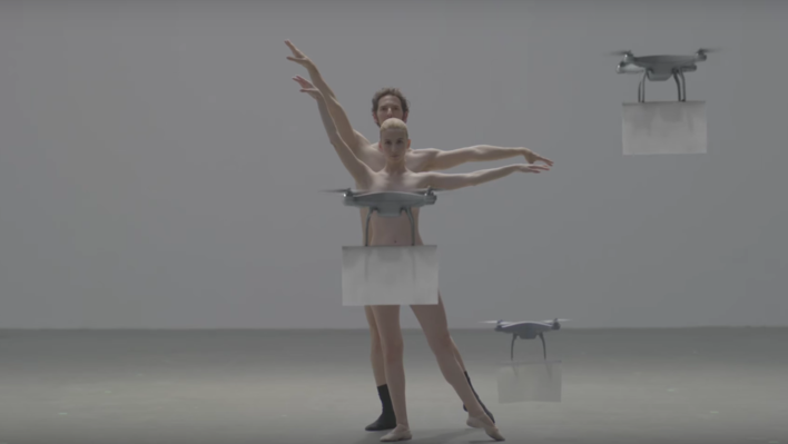 Naked Dancers Ingeniously Censored by Flying Drones
