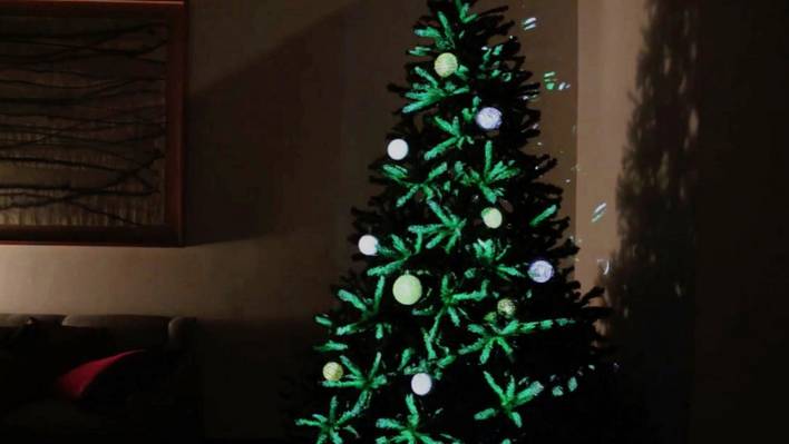 Projection Mapped Christmas Tree Ornaments