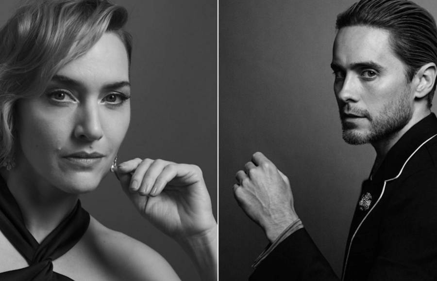 Black and White Portraits of Celebrities at the Golden Globes