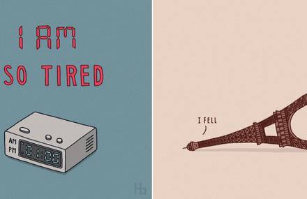 Cute and Clever Illustrations with Plays of Words