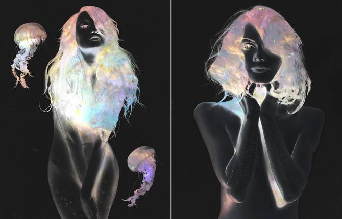 Negative Portraits Using a Galaxy Color Palette