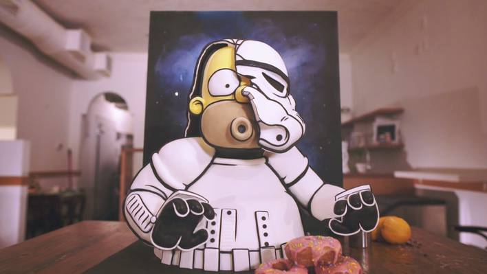 Stormtrooper Homer Cake