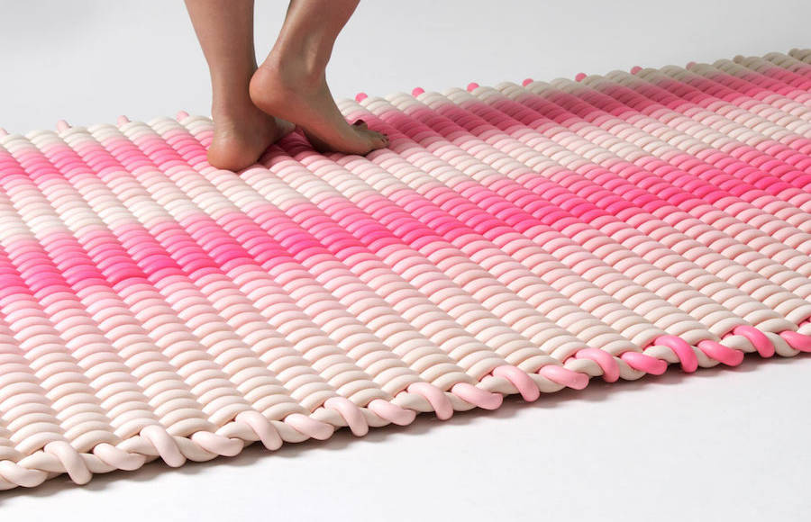 Rugs made of Woven Silicone Cord