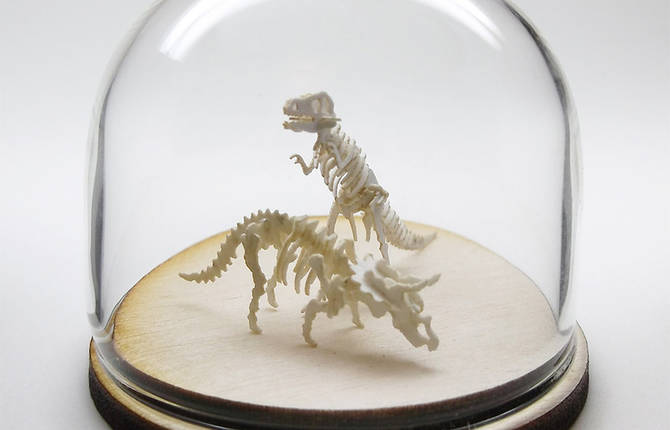 Dinosaurs Skeletons Paper Sculptures by Tinysaurs
