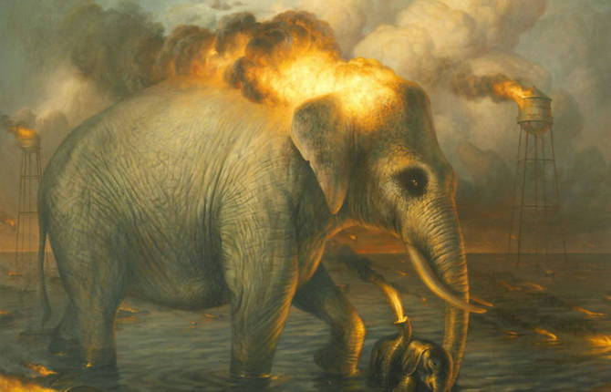 Animals Paintings in Post-Apocalyptic Environments