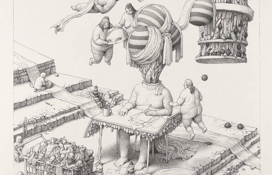 Detailed Drawings with Strange Characters by Anton Vill