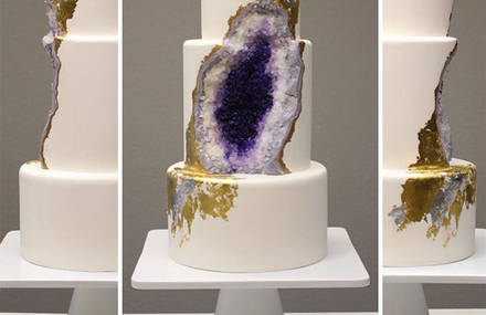 Amethyst Geode Wedding Cake