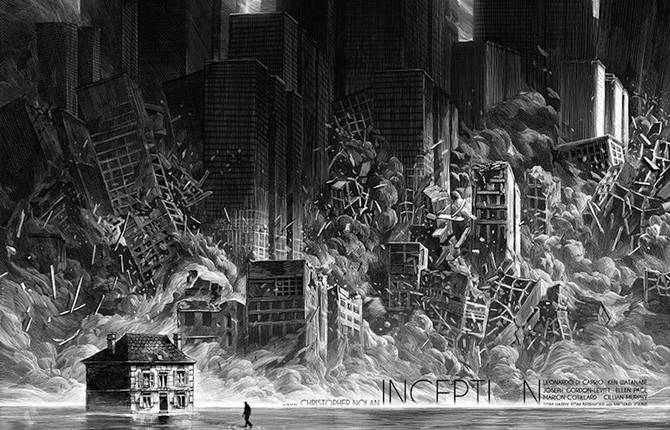 Amazing Scratchboard Illustrations of Popular Movie Settings