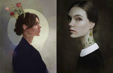 Beautiful Natural Women Digital Paintings