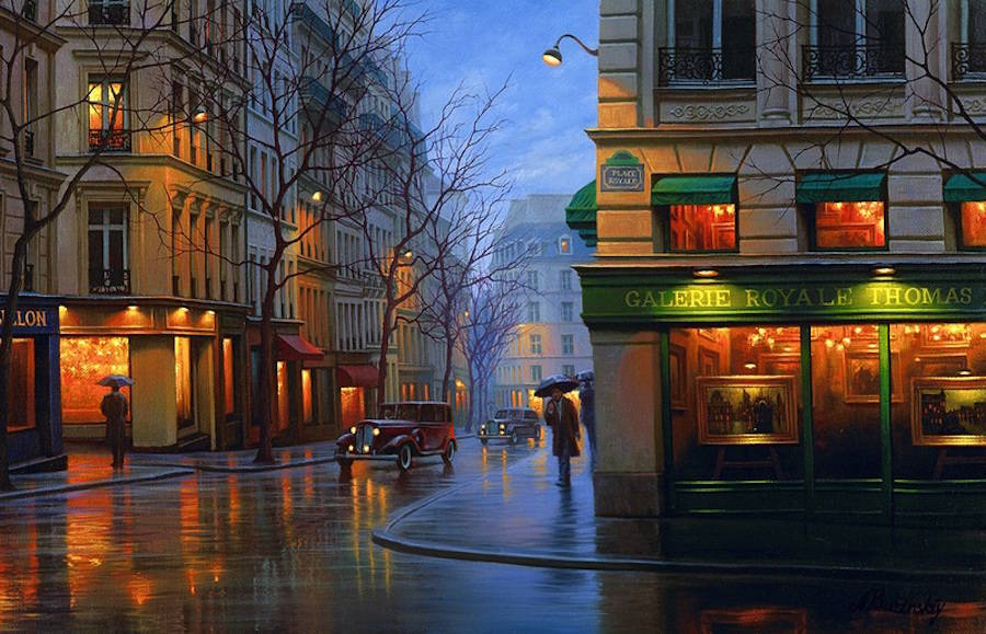 Cityscapes paintings by Russian artist Alexey Butyrsky