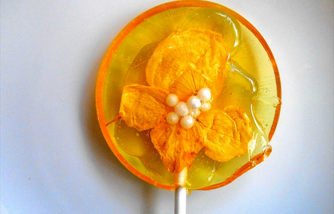 Funny Lollipops made with Real Flowers