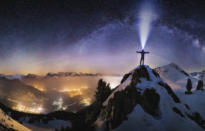 Poetic Snowy Landscapes at Night