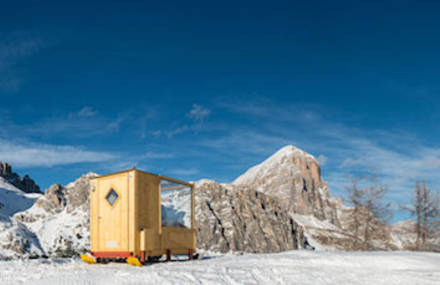 Small Wooden Cabin with View of the Dolomite Mountains