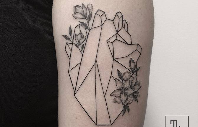 Thrilling Geometric Black and White Tattoos