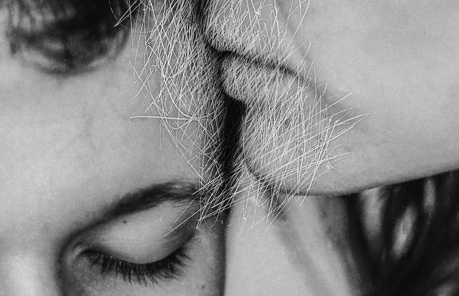 Scratched Black and White Intimate Portraits