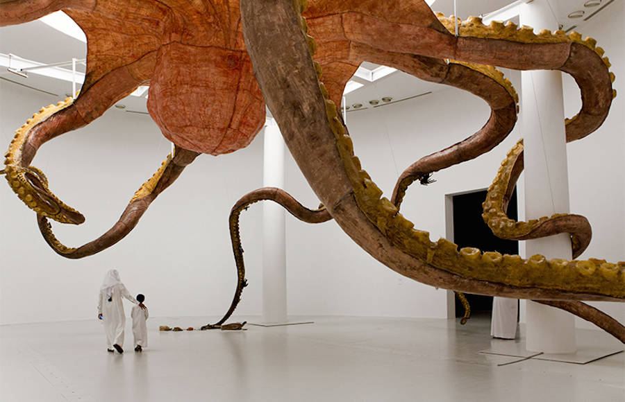 Giant Suspended Octopus Monster Sculpture