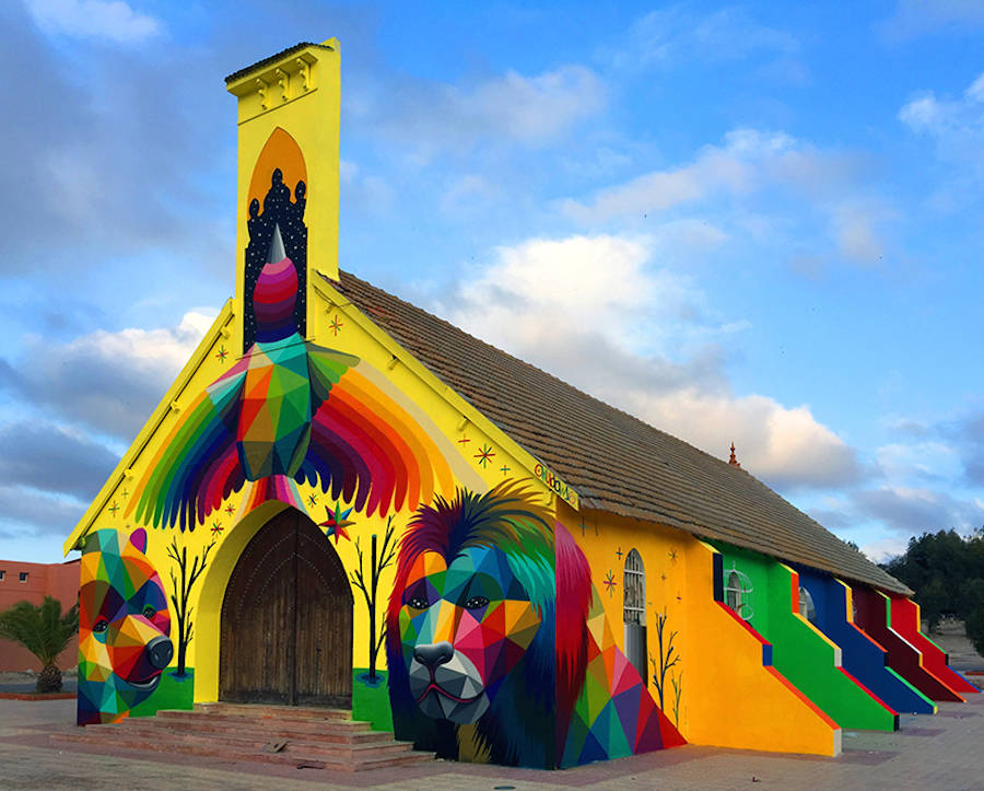 Amazing Street Art on an Abandoned Church in Morocco