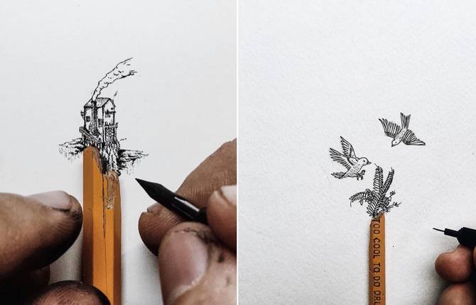 Tiny Illustrations That Get Out of Pencil Tips