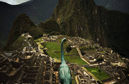 Toy Dinosaurs Staged into Dramatic Scenes & Landscapes