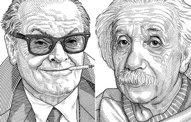 Famous Celebrities Portraits Drawings Made of Dots