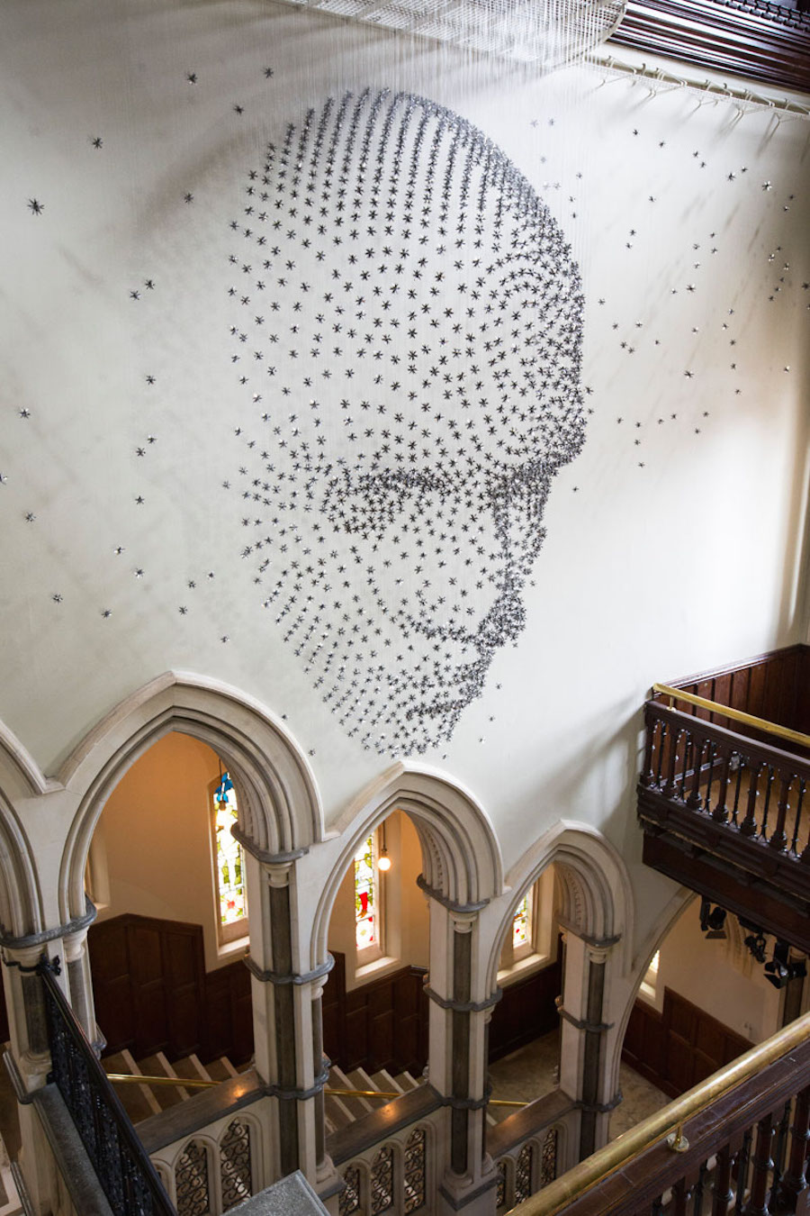 3D Face Installation Made With Metal Stars2